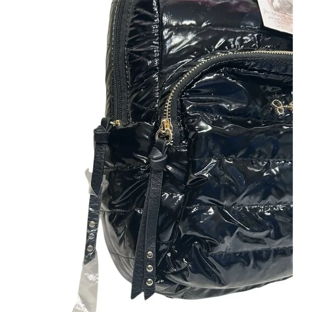 Jessica Simpson Womens Backpack Black Puffer Quilt Meteorite Portia Backpack NWT